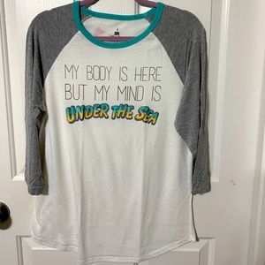 3/$40 Little Mermaid Inspired Raglan Tee